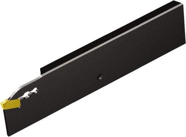 Sandvik Coromant - 1.0197" Blade Height, 0.3248" Blade Width, 4.3307" OAL, Left Hand Cut, Single End Indexable Cut-Off Blade - 26mm Max Depth of Cut, QD-RL..C..D Blade, CoroCut QD Series - Eagle Tool & Supply