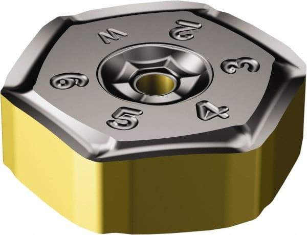 Sandvik Coromant - HNEF090508 KW Grade 3330 Carbide Milling Insert - TiCN/Al2O3/TiN Finish, 5.56mm Thick, 16.26mm Inscribed Circle - Eagle Tool & Supply
