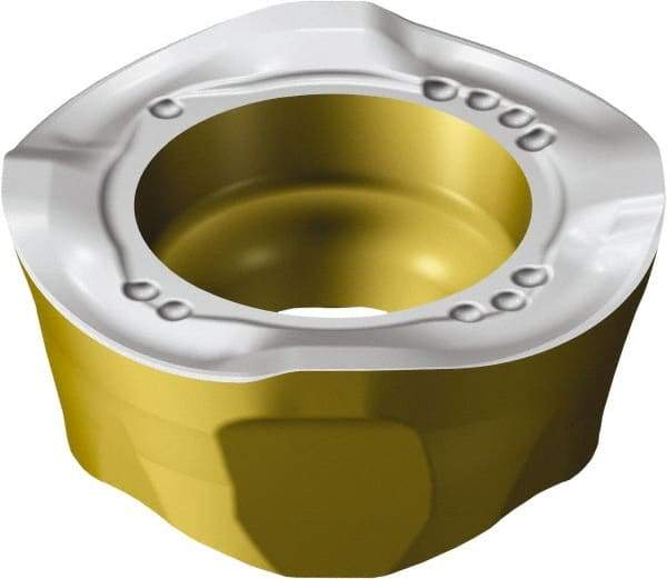 Sandvik Coromant - 600R1252 MM Grade M30B Carbide Milling Insert - TiCN/Al2O3/TiN Finish, 5.2mm Thick, 12mm Inscribed Circle, 6mm Corner Radius - Eagle Tool & Supply