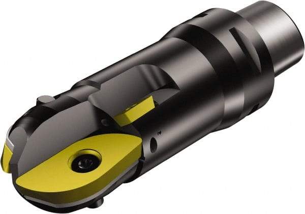 Sandvik Coromant - 32mm Cut Diam, 28.6mm Max Depth of Cut, 32mm Shank Diam, 89mm OAL, Indexable Ball Nose End Mill - 70mm Head Length, C3 Weldon Flat Shank, R216..Cx Toolholder - Eagle Tool & Supply