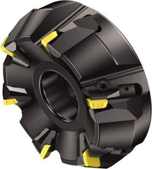 Sandvik Coromant - 200mm Cut Diam, 60mm Arbor Hole, 13mm Max Depth of Cut, 60° Indexable Chamfer & Angle Face Mill - 8 Inserts, 360R-1906 Insert, Right Hand Cut, Series CoroMill 360 - Eagle Tool & Supply