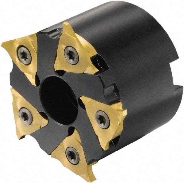 Sandvik Coromant - Shell Mount Connection, 0.1969" Depth of Cut, 63mm Cutter Diam, 0.8661" Hole Diam, 5 Tooth Indexable Slotting Cutter - 328-Q Toolholder, 328R13-... Insert, Right Hand Cutting Direction - Eagle Tool & Supply
