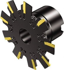 Sandvik Coromant - Shell Mount Connection, 0.0984" Cutting Width, 0.5906" Depth of Cut, 100mm Cutter Diam, 0.8661" Hole Diam, 6 Tooth Indexable Slotting Cutter - 329-Q Toolholder, N123F1-... Insert, Right Hand Cutting Direction - Eagle Tool & Supply