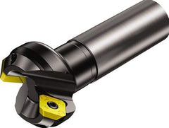 Sandvik Coromant - 40mm Cut Diam, 32mm Arbor Hole, 6mm Max Depth of Cut, 45° Indexable Chamfer & Angle Face Mill - 3 Inserts, R245-12T3.. Insert, Right Hand Cut, Series CoroMill 245 - Eagle Tool & Supply