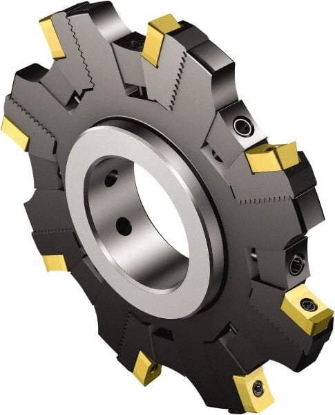 Sandvik Coromant - 40 Connection, 155mm Cutter Diam, 1.5748" Hole Diam, 10 Tooth Indexable Slotting Cutter - R/L331.52..Sxx Toolholder, N331.1A-11 Insert, Left Hand Cutting Direction - Eagle Tool & Supply