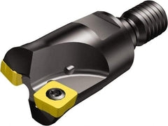Sandvik Coromant - 2 Inserts, 10.9mm Cut Diam, 1.2mm Max Depth of Cut, Indexable Square-Shoulder Face Mill - 10° Lead Angle, 57mm High, R210-090412M Insert Compatibility, Through Coolant, Series CoroMill 210 - Eagle Tool & Supply