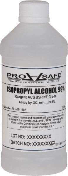 PRO-SAFE - 16 oz Isopropyl Alcohol Liquid - Comes in Bottle, 99% Isopropyl Alcohol - Eagle Tool & Supply