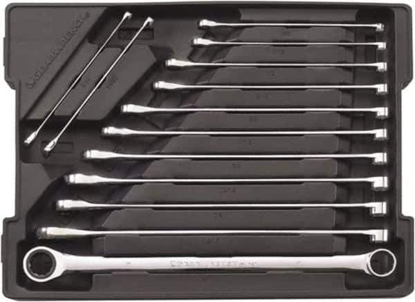 GearWrench - 13 Piece, 5/16" to 1", 12 Point Combination Wrench Set - Inch Measurement Standard, Chrome Finish, Comes in Plastic Tray - Eagle Tool & Supply