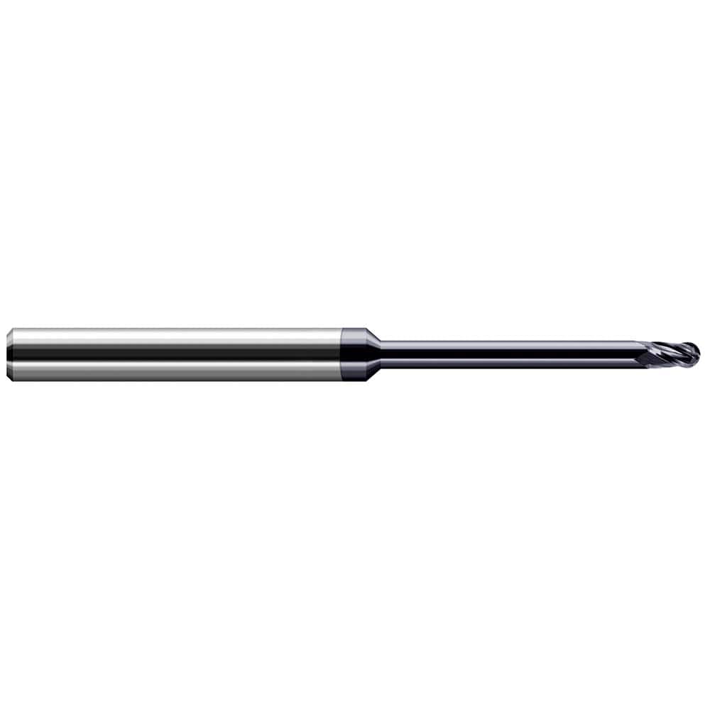 Harvey Tool - Ball End Mills; Mill Diameter (Inch): 5/64 ; Mill Diameter (Decimal Inch): 0.0780 ; Number of Flutes: 4 ; Length of Cut (Decimal Inch): 0.1170 ; Material: Solid Carbide ; Overall Length (Inch): 2-1/2 - Exact Industrial Supply