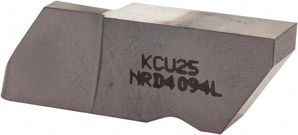 Kennametal - 4094NRD Grade KCU25, 4.78mm Cutting Width Carbide Grooving Insert - 12.7mm Max Depth of Cut, Left Hand, 2.39mm Corner Radius, AlTiN Finish - Eagle Tool & Supply