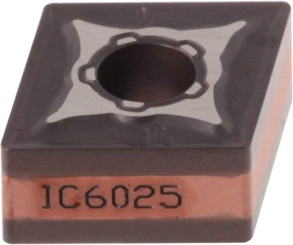 Iscar - CNMG331 M3M Grade IC6025 Carbide Turning Insert - TiCN/Al2O3/TiN Finish, 80° Diamond, 3/8" Inscr Circle, 3/16" Thick, 1/64" Corner Radius - Eagle Tool & Supply