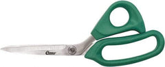 Clauss - 6" LOC, 9" OAL Stainless Steel Bent Shears - Rubber Offset Handle, For Paper, Fabric - Eagle Tool & Supply