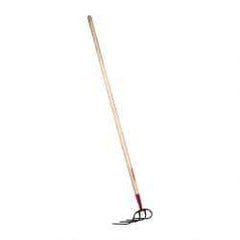 Razor-Back - Refuse Hook with 60" Straight Wood Handle - 4 Tines, 9" Tine Length - Eagle Tool & Supply