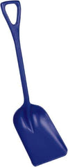 Remco - 14" High x 11" Wide Square Plastic Shovel - 38" Long Plastic D-Grip Handle - Eagle Tool & Supply