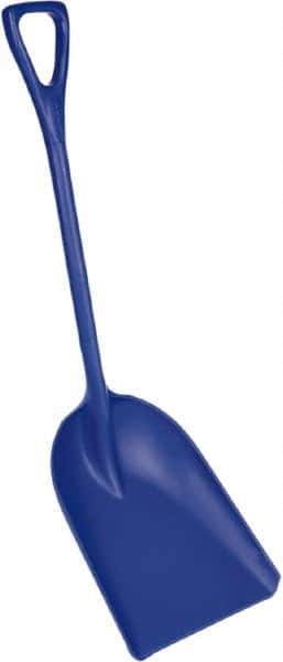 Remco - 17" High x 14" Wide Square Plastic Shovel - 42" Long Plastic D-Grip Handle - Eagle Tool & Supply