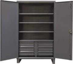 Durham - 4 Shelf Locking Storage Cabinet - Steel, 60" Wide x 24" Deep x 78" High, Gray - Eagle Tool & Supply