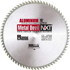 M.K. MORSE - 10" Diam, 5/8" Arbor Hole Diam, 72 Tooth Wet & Dry Cut Saw Blade - Steel, Standard Round Arbor - Eagle Tool & Supply