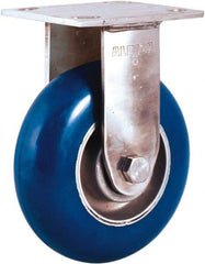 Albion - 5" Diam x 2" Wide x 6-1/2" OAH Top Plate Mount Rigid Caster - Neoprene Donut Tread over Aluminum Hub, 600 Lb Capacity, Precision Ball Bearing, 4 x 4-1/2" Plate - Eagle Tool & Supply