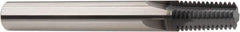 Niagara Cutter - 1/16-27 Thread, 1/4" Shank Diam, AlCrN Coating, Solid Carbide Straight Flute Thread Mill - 3 Flutes, 2-1/2" OAL, 1/16" Min Noml Diameter - Eagle Tool & Supply