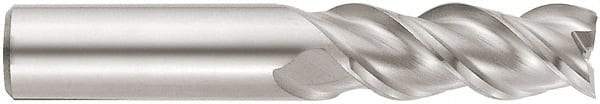 Niagara Cutter - 3/4", 4" LOC, 3/4" Shank Diam, 6-1/2" OAL, 3 Flute, Solid Carbide Square End Mill - Single End, Uncoated, Spiral Flute, 45° Helix, Centercutting, Right Hand Cut, Right Hand Flute, Series A345 - Eagle Tool & Supply