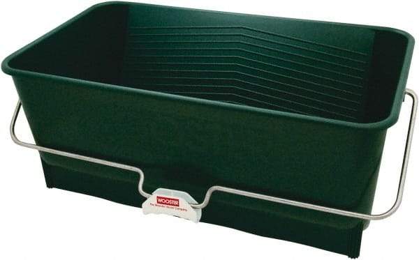 Wooster Brush - 5 Gal, 10" High, Polypropylene Rectangular Green Single Pail - Handle Included, 14" Top Length x 24" Top Width - Eagle Tool & Supply