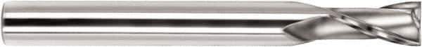 SGS - 12mm, 30mm LOC, 12mm Shank Diam, 110mm OAL, 2 Flute, Solid Carbide Square End Mill - Single End, TiN Finish, Spiral Flute, 30° Helix, Centercutting, Right Hand Cut, Right Hand Flute, Series 59M - Eagle Tool & Supply