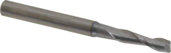OSG - 5/32", 9/16" LOC, 3/16" Shank Diam, 2" OAL, 2 Flute, Solid Carbide Square End Mill - Single End, TiCN Finish, Spiral Flute, 30° Helix, Centercutting, Right Hand Cut, Right Hand Flute, Series 402 - Eagle Tool & Supply