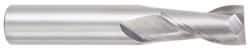 OSG - 5/8", 1-1/4" LOC, 5/8" Shank Diam, 3-1/2" OAL, 2 Flute, Solid Carbide Square End Mill - Single End, TiCN Finish, Spiral Flute, 30° Helix, Centercutting, Right Hand Cut, Right Hand Flute, Series 402 - Eagle Tool & Supply