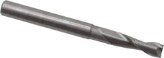 OSG - 4.5mm, 14mm LOC, 5mm Shank Diam, 51mm OAL, 2 Flute, Solid Carbide Square End Mill - Single End, Uncoated, Spiral Flute, 30° Helix, Centercutting, Right Hand Cut, Right Hand Flute, Series 402 - Eagle Tool & Supply