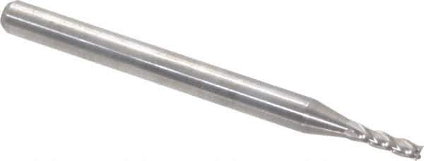 OSG - 1.5mm, 5mm LOC, 3mm Shank Diam, 39mm OAL, 4 Flute, Solid Carbide Square End Mill - Single End, Uncoated, Spiral Flute, 30° Helix, Centercutting, Right Hand Cut, Right Hand Flute, Series 404 - Eagle Tool & Supply