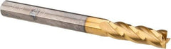 OSG - 3/16", 5/8" LOC, 3/16" Shank Diam, 2" OAL, 4 Flute, Solid Carbide Square End Mill - Single End, TiN Finish, Spiral Flute, 30° Helix, Centercutting, Right Hand Cut, Right Hand Flute, Series 404 - Eagle Tool & Supply