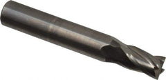 OSG - 7mm, 12mm LOC, 8mm Shank Diam, 51mm OAL, 4 Flute, Solid Carbide Square End Mill - Single End, Uncoated, Spiral Flute, 30° Helix, Centercutting, Right Hand Cut, Right Hand Flute, Series 414 - Eagle Tool & Supply