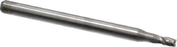 OSG - 2mm, 4mm LOC, 3mm Shank Diam, 39mm OAL, 4 Flute, Solid Carbide Square End Mill - Single End, Uncoated, Spiral Flute, 30° Helix, Centercutting, Right Hand Cut, Right Hand Flute, Series 414 - Eagle Tool & Supply