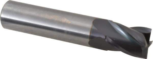 OSG - 1/2", 5/8" LOC, 1/2" Shank Diam, 2-1/2" OAL, 4 Flute, Solid Carbide Square End Mill - Single End, TiAlN Finish, Spiral Flute, 30° Helix, Centercutting, Right Hand Cut, Right Hand Flute, Series 414 - Eagle Tool & Supply