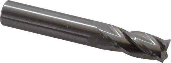 OSG - 11mm, 25mm LOC, 11mm Shank Diam, 70mm OAL, 4 Flute, Solid Carbide Square End Mill - Single End, Uncoated, Spiral Flute, 30° Helix, Centercutting, Right Hand Cut, Right Hand Flute, Series 404 - Eagle Tool & Supply