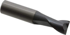 OSG - 1/2", 5/8" LOC, 1/2" Shank Diam, 2-1/2" OAL, 2 Flute, Solid Carbide Square End Mill - Single End, TiAlN Finish, Spiral Flute, 30° Helix, Centercutting, Right Hand Cut, Right Hand Flute, Series 412 - Eagle Tool & Supply