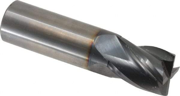 OSG - 3/4", 1" LOC, 3/4" Shank Diam, 3" OAL, 4 Flute, Solid Carbide Square End Mill - Single End, TiAlN Finish, Spiral Flute, 30° Helix, Centercutting, Right Hand Cut, Right Hand Flute, Series 414 - Eagle Tool & Supply