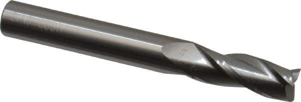 OSG - 2.5mm, 8mm LOC, 3mm Shank Diam, 39mm OAL, 3 Flute, Solid Carbide Square End Mill - Single End, Uncoated, Spiral Flute, 30° Helix, Centercutting, Right Hand Cut, Right Hand Flute, Series 403 - Eagle Tool & Supply