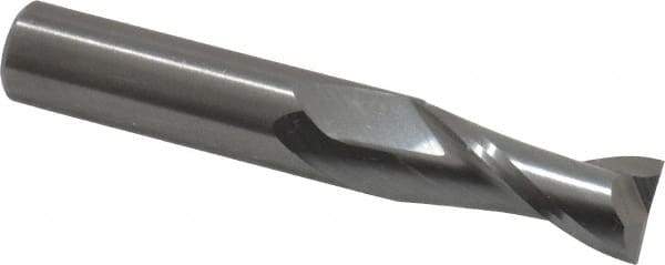 OSG - 11mm, 25mm LOC, 11mm Shank Diam, 70mm OAL, 2 Flute, Solid Carbide Square End Mill - Single End, Uncoated, Spiral Flute, 30° Helix, Centercutting, Right Hand Cut, Right Hand Flute, Series 402 - Eagle Tool & Supply