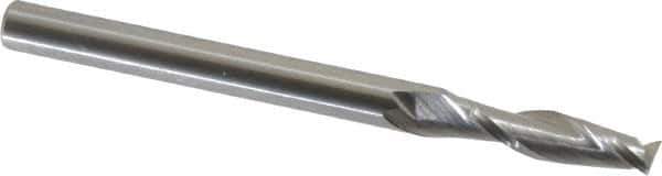 OSG - 4mm, 14mm LOC, 4mm Shank Diam, 51mm OAL, 2 Flute, Solid Carbide Square End Mill - Single End, Uncoated, Spiral Flute, 30° Helix, Centercutting, Right Hand Cut, Right Hand Flute, Series 402 - Eagle Tool & Supply