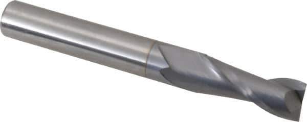 OSG - 5/16", 13/16" LOC, 5/16" Shank Diam, 2-1/2" OAL, 2 Flute, Solid Carbide Square End Mill - Single End, TiCN Finish, Spiral Flute, 30° Helix, Centercutting, Right Hand Cut, Right Hand Flute, Series 402 - Eagle Tool & Supply