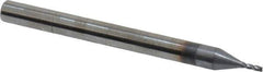 OSG - 1/32", 5/64" LOC, 1/8" Shank Diam, 1-1/2" OAL, 4 Flute, Solid Carbide Square End Mill - Single End, TiCN Finish, Spiral Flute, 30° Helix, Centercutting, Right Hand Cut, Right Hand Flute, Series 414 - Eagle Tool & Supply