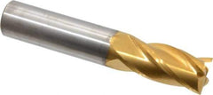 OSG - 5/8", 1-1/4" LOC, 5/8" Shank Diam, 3-1/2" OAL, 4 Flute, Solid Carbide Square End Mill - Single End, TiN Finish, Spiral Flute, 30° Helix, Centercutting, Right Hand Cut, Right Hand Flute, Series 404 - Eagle Tool & Supply