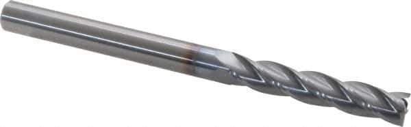 OSG - 5/16", 1-5/8" LOC, 5/16" Shank Diam, 4" OAL, 4 Flute, Solid Carbide Square End Mill - Single End, TiCN Finish, Spiral Flute, 30° Helix, Centercutting, Right Hand Cut, Right Hand Flute, Series 484 - Eagle Tool & Supply