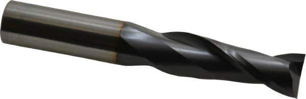 OSG - 3/4", 2-1/4" LOC, 3/4" Shank Diam, 5" OAL, 2 Flute, Solid Carbide Square End Mill - Single End, TiAlN Finish, Spiral Flute, 30° Helix, Centercutting, Right Hand Cut, Right Hand Flute, Series 462 - Eagle Tool & Supply