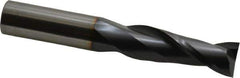 OSG - 3/4", 2-1/4" LOC, 3/4" Shank Diam, 5" OAL, 2 Flute, Solid Carbide Square End Mill - Single End, TiAlN Finish, Spiral Flute, 30° Helix, Centercutting, Right Hand Cut, Right Hand Flute, Series 462 - Eagle Tool & Supply