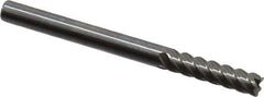 OSG - 1/8", 1/2" LOC, 1/8" Shank Diam, 1-1/2" OAL, 5 Flute, Solid Carbide Square End Mill - Single End, Uncoated, Spiral Flute, 45° Helix, Centercutting, Right Hand Cut, Right Hand Flute, Series 455C - Eagle Tool & Supply