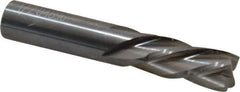 OSG - 1/2", 1" LOC, 1/2" Shank Diam, 3" OAL, 4 Flute, Solid Carbide Square End Mill - Single End, Uncoated, Spiral Flute, 30° Helix, Centercutting, Right Hand Cut, Left Hand Flute, Series 447 - Eagle Tool & Supply