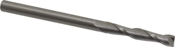 OSG - 5mm, 32mm LOC, 5mm Shank Diam, 76mm OAL, 2 Flute, Solid Carbide Square End Mill - Single End, Uncoated, Spiral Flute, 30° Helix, Centercutting, Right Hand Cut, Right Hand Flute, Series 482 - Eagle Tool & Supply