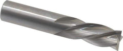 OSG - 5/8", 1-1/4" LOC, 5/8" Shank Diam, 3-1/2" OAL, 4 Flute, Solid Carbide Square End Mill - Single End, Uncoated, Spiral Flute, 30° Helix, Centercutting, Right Hand Cut, Left Hand Flute, Series 447 - Eagle Tool & Supply